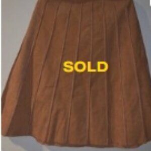 Chic Peach Suede and Crochet A-Line Women's Skirt